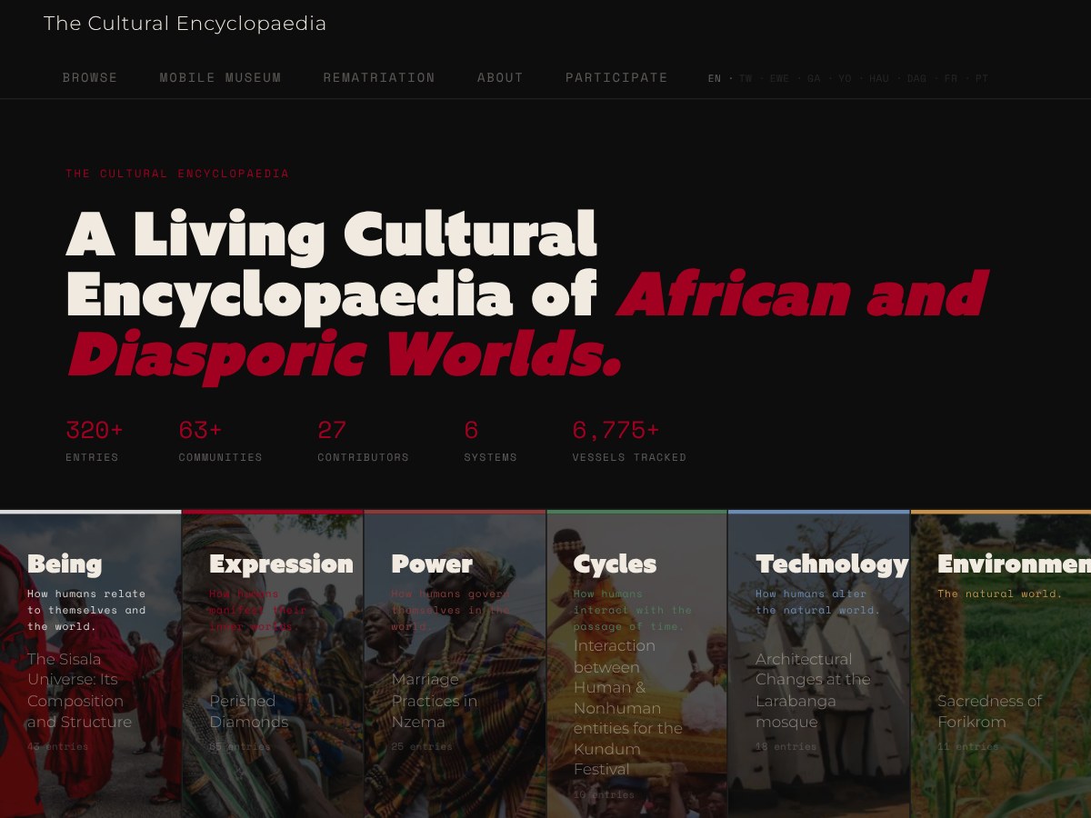 The Cultural Encyclopaedia online: a living encyclopaedia of African and diasporic worlds
