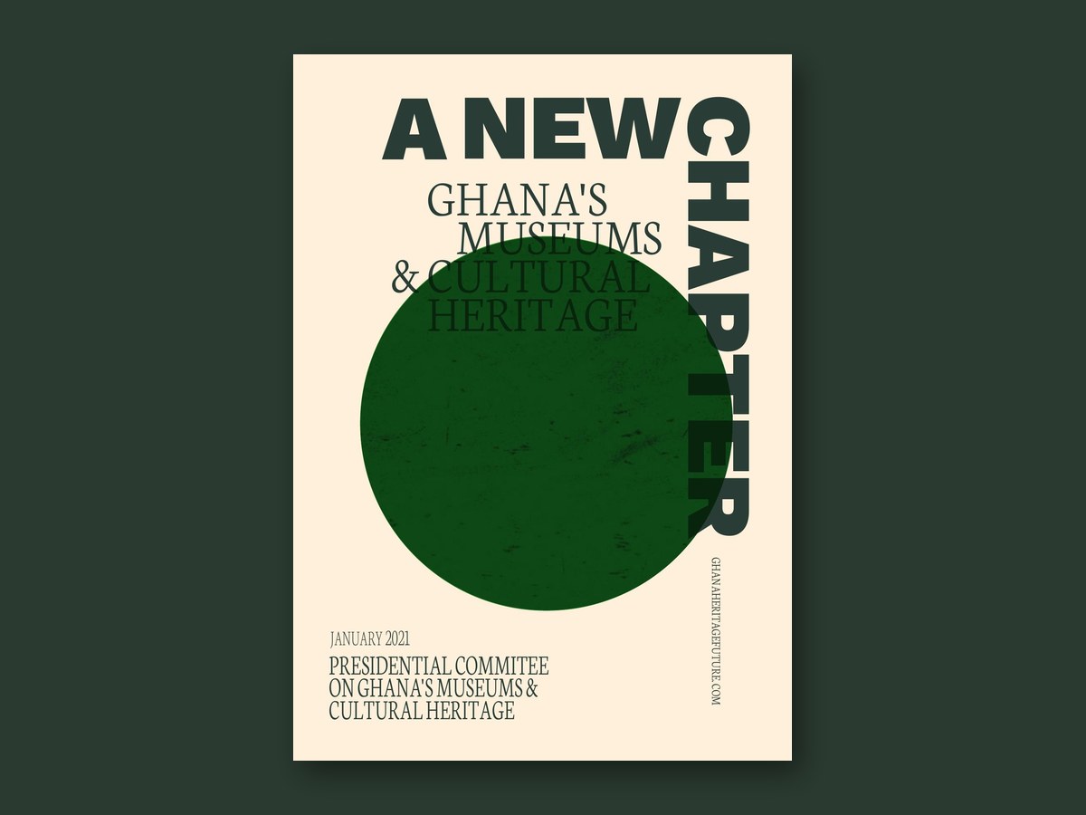The cover of A New Chapter: Ghana's Museums and Cultural Heritage, 2021